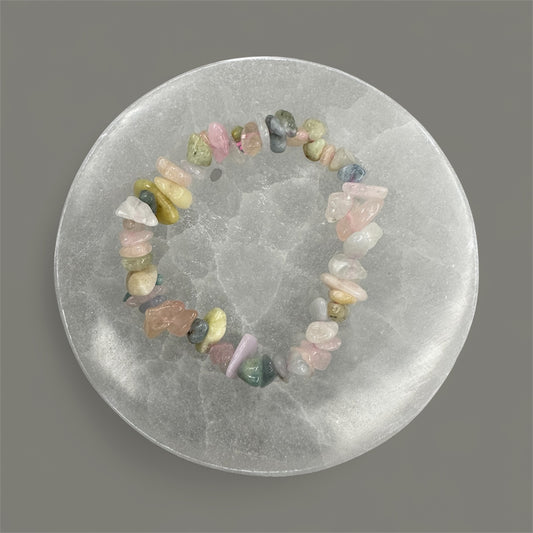 Natural Beryl Chip Bracelet for Emotional Healing & Peace