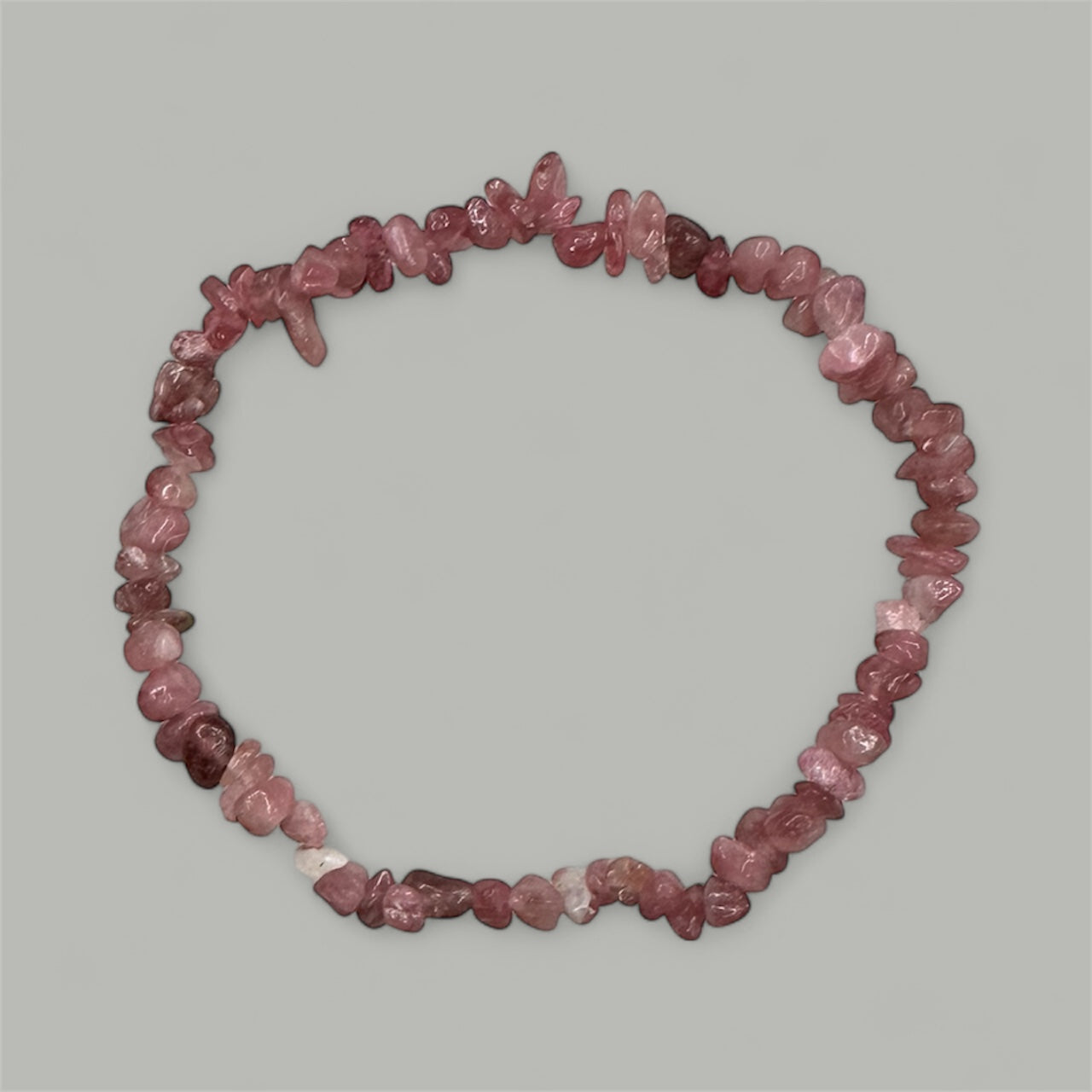 Natural Pink Tourmaline Chip Bracelet for Heart Healing, Love & Compassion