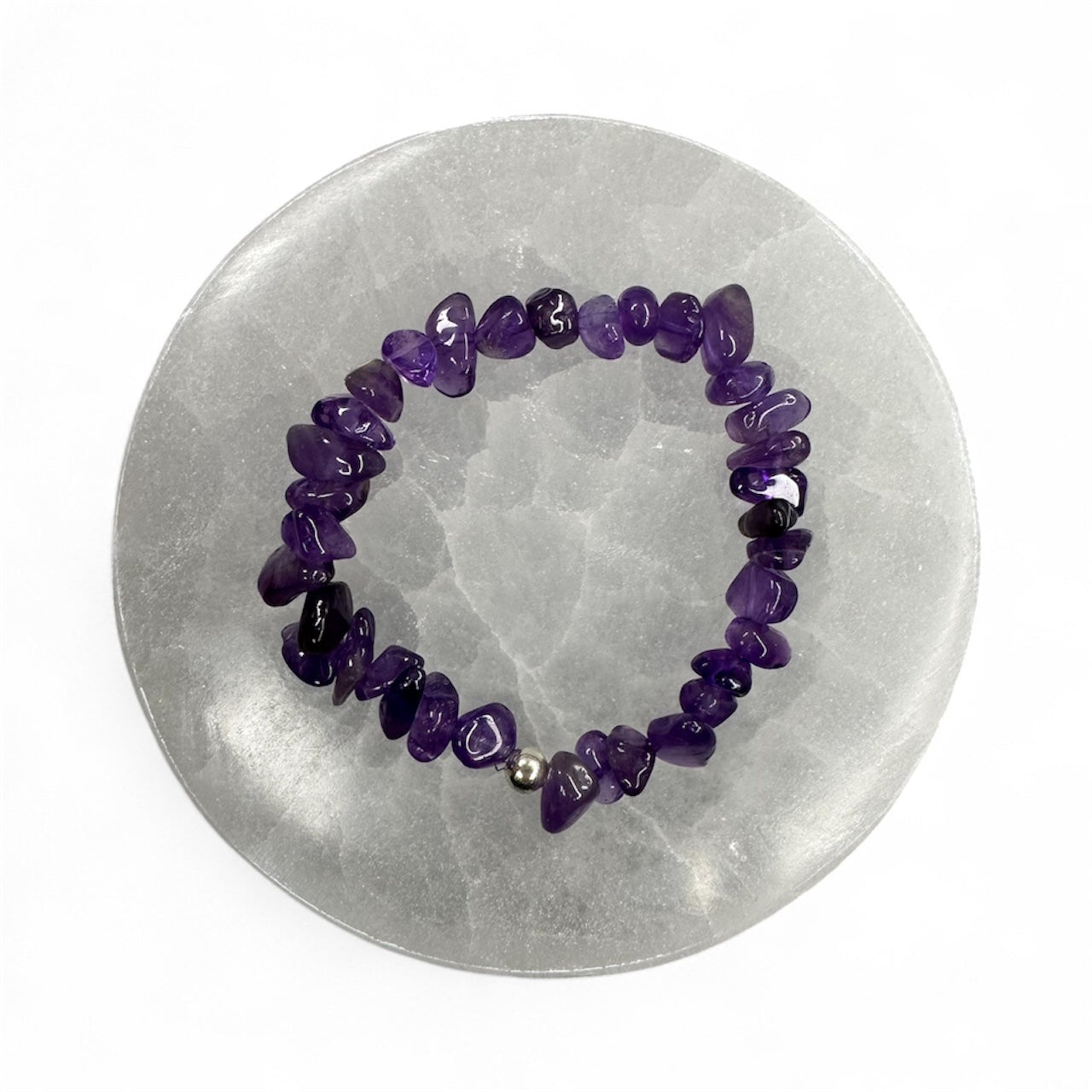 Natural Amethyst Chip Bracelet for Calm & Clarity