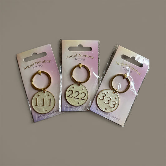 Angel Number Enamel Keyring