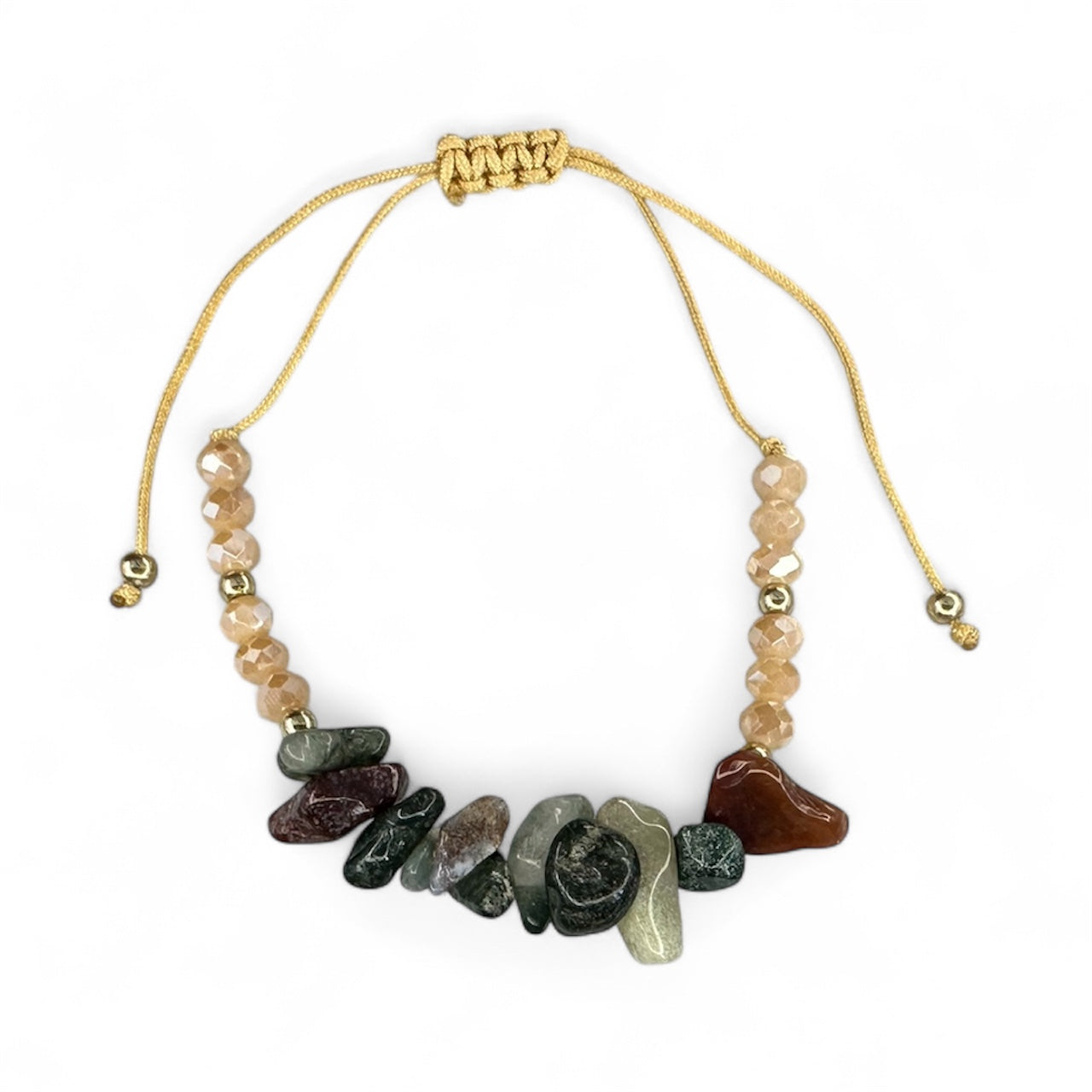 Adjustable Natural Crystal Chip Bracelet